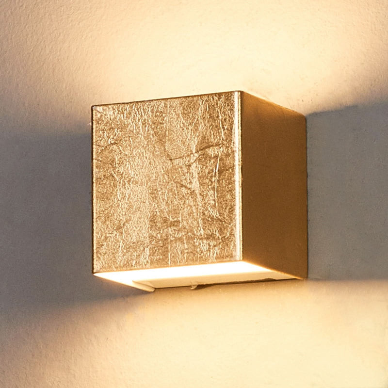 Applique murale LED Quentin en métal, doré, hauteur 9 cm, 3000 K, 5 W