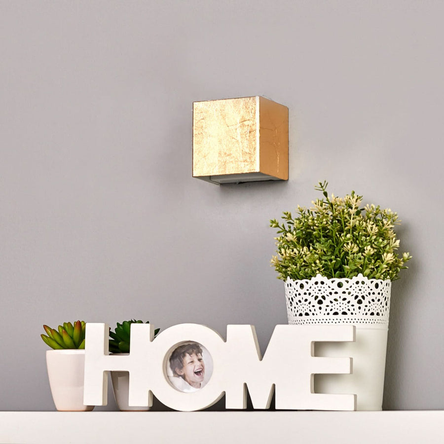 Applique murale LED Quentin en métal, doré, hauteur 9 cm, 3000 K, 5 W