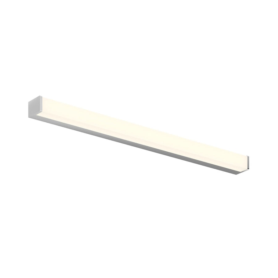 Applique murale LED Klea en aluminium, blanc et chromé, hauteur 5 cm, IP44, 3000 K, 15 W