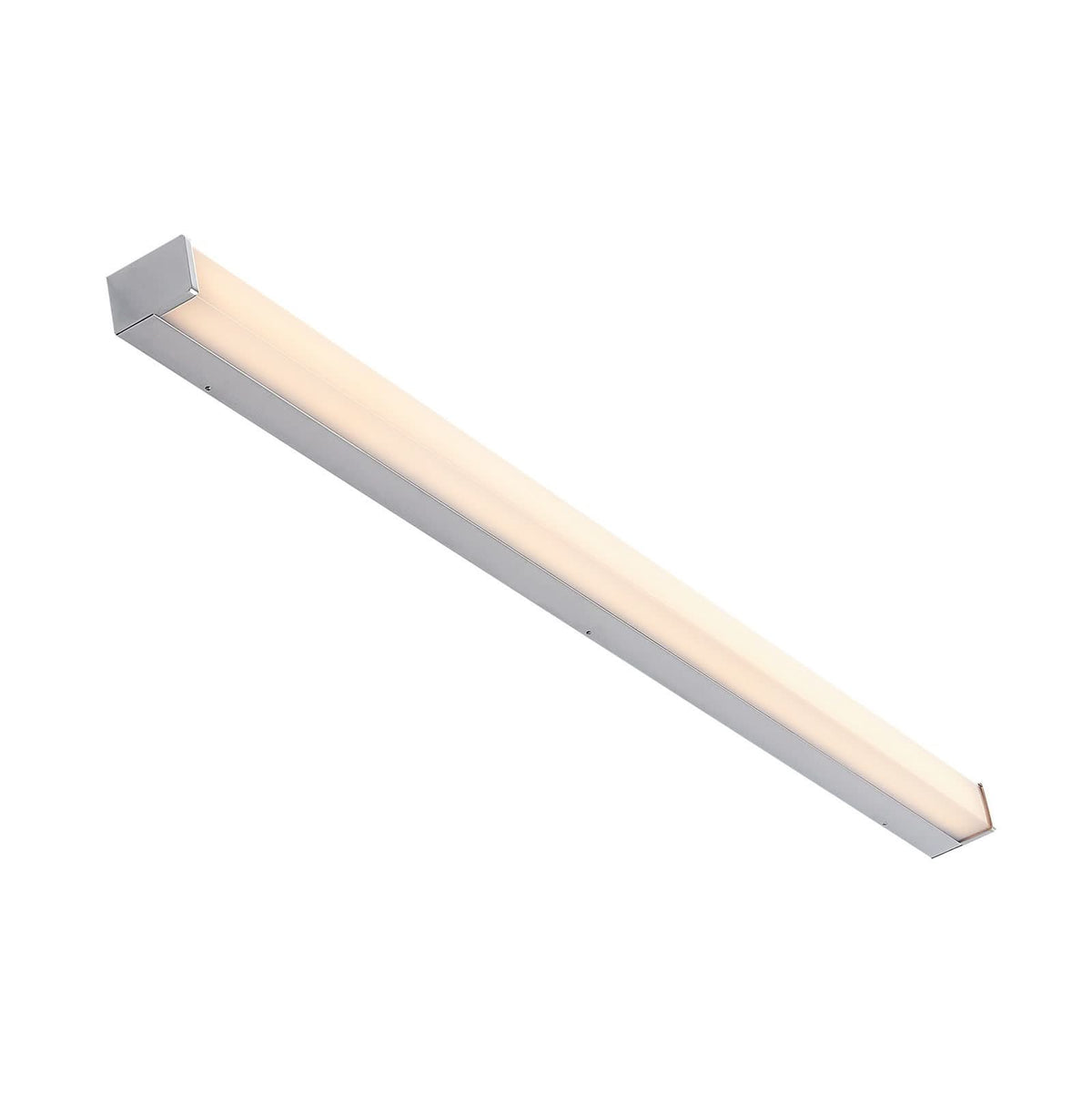 Applique murale LED Klea en aluminium, blanc et chromé, hauteur 5 cm, IP44, 3000 K, 20 W