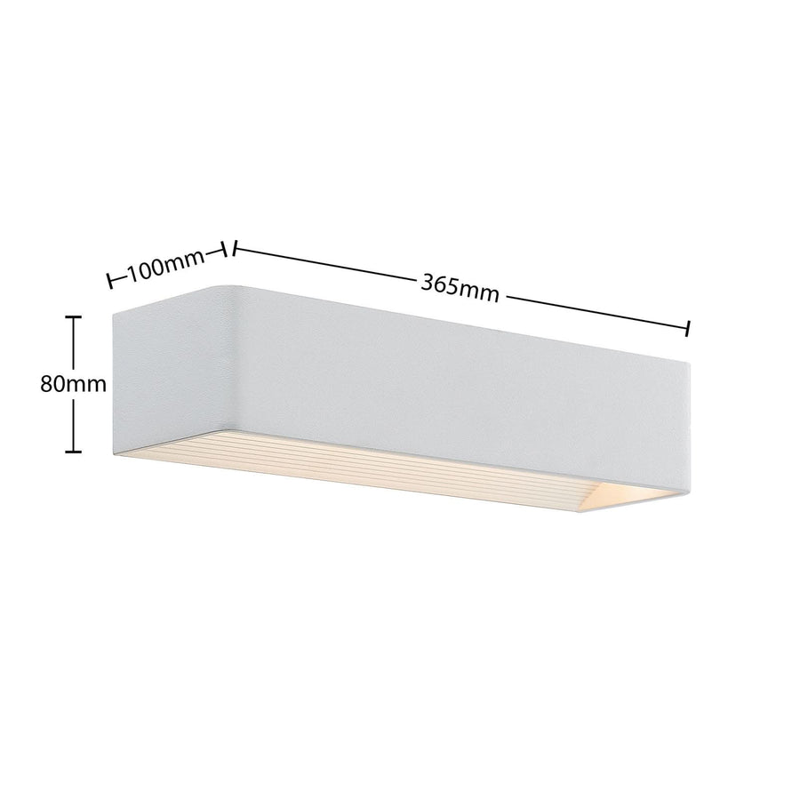 Applique murale LED Karam en aluminium, blanc, hauteur 8 cm, 3000 K, 11,2 W