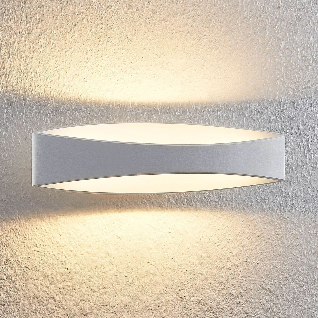 Applique murale LED Jelle en aluminium, blanc, hauteur 10 cm