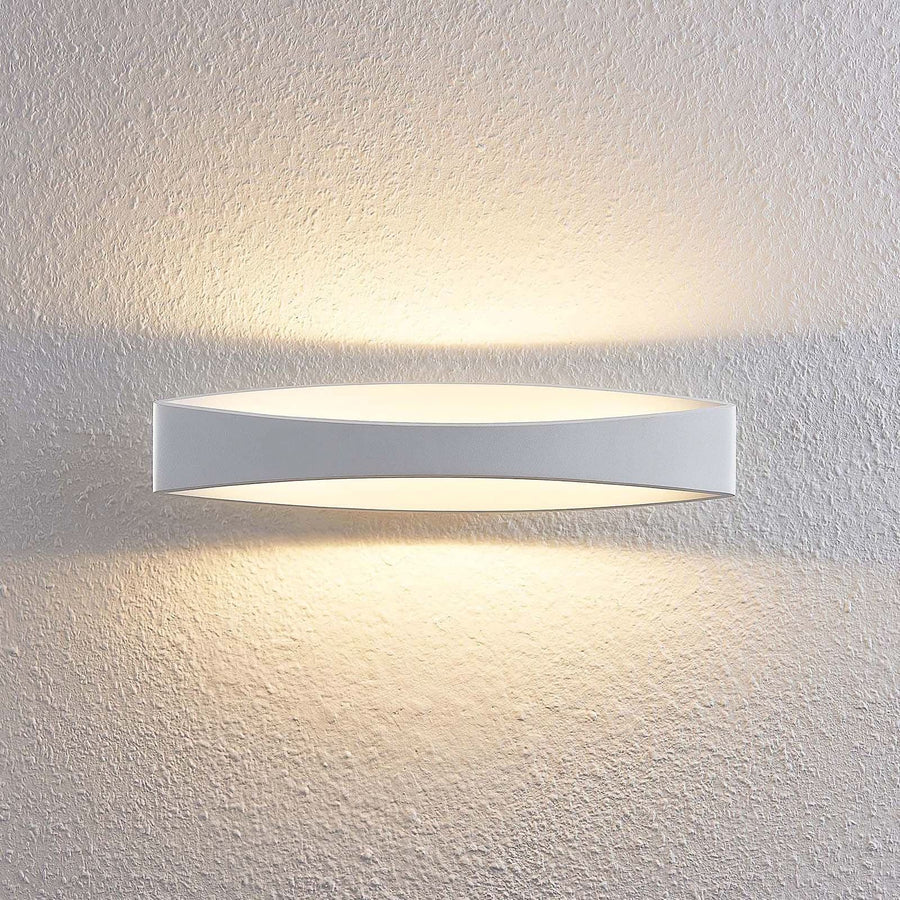 Applique murale LED Jelle en aluminium, blanc, hauteur 10 cm