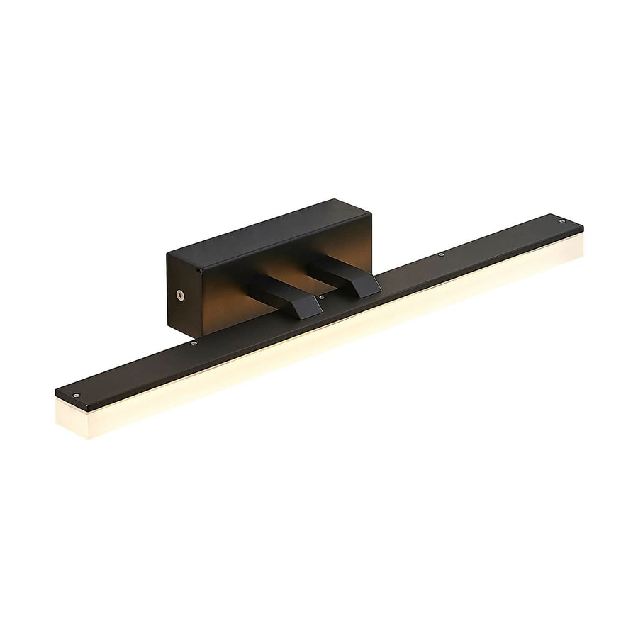 Applique murale LED Lisana en métal, noir et blanc, hauteur 5,5 cm, IP44