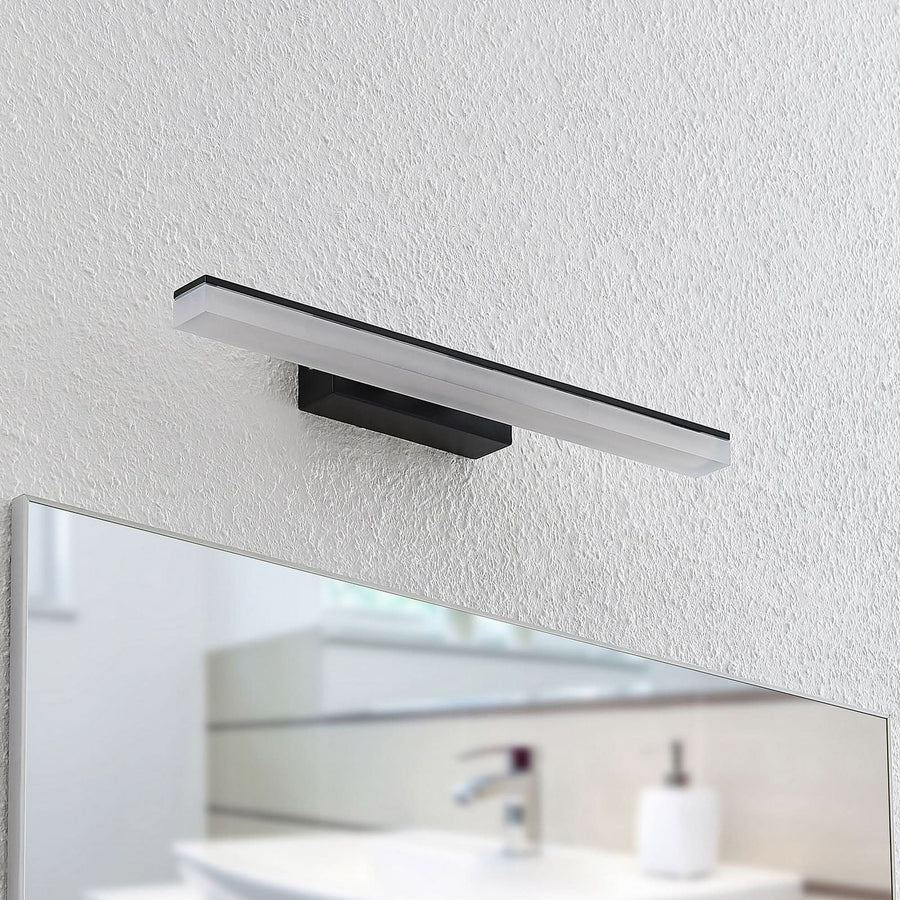 Applique murale LED Lisana en métal, noir et blanc, hauteur 5,5 cm, IP44