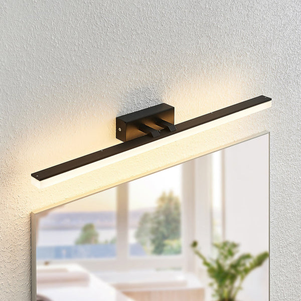 Applique murale LED en métal, noir et blanc, hauteur 5,5 cm, IP44