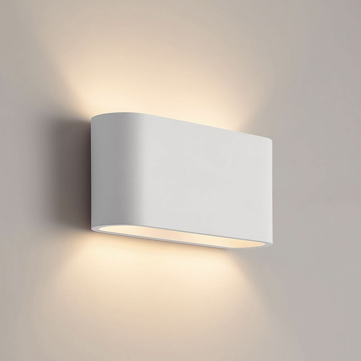 Applique murale Mavora en plâtre, blanc, 2 lumières, hauteur 12 cm, 5 W, largeur 25 cm