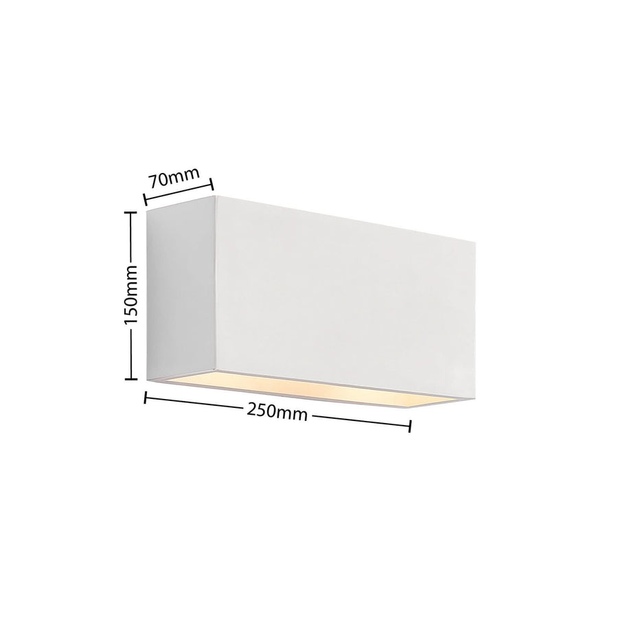 Applique murale Mavora en plâtre, blanc, 2 lumières, hauteur 12 cm, 5 W, largeur 25 cm, modèle 2