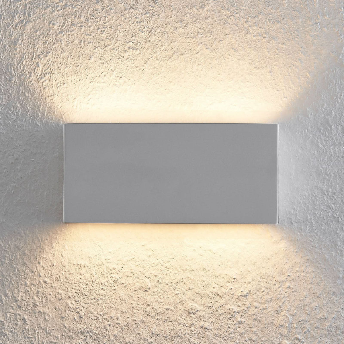 Applique murale Mavora en plâtre, blanc, 2 lumières, hauteur 12 cm, 5 W, largeur 25 cm, modèle 2