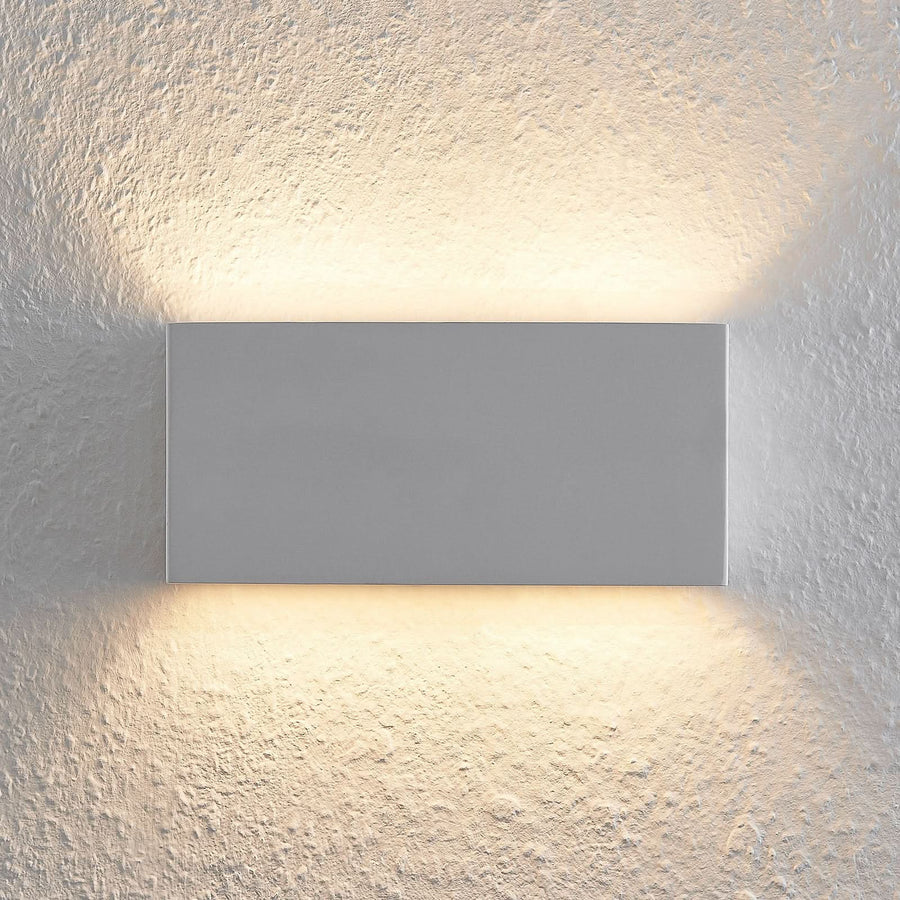Applique murale Mavora en plâtre, blanc, 2 lumières, hauteur 12 cm, 5 W, largeur 25 cm, modèle 2