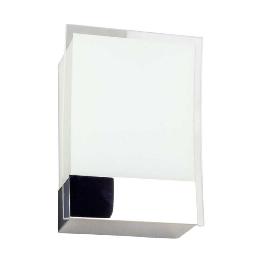 Applique murale Malthe en verre, blanc satiné et chromé, 2 lumières, hauteur 26,5 cm