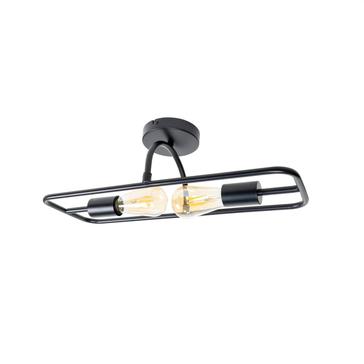 Applique murale Tornike en métal, noir mat, 2 lumières, hauteur 51,5 cm