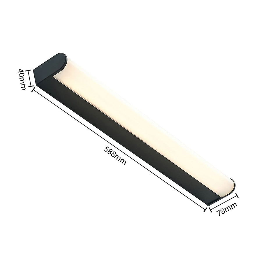 Applique murale LED Ulisan en aluminium, noir mat et blanc, hauteur 4 cm, IP44, 3000 K, 7,3 W