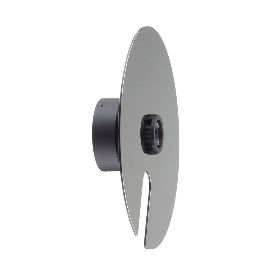Applique murale Mirro 1.0 30 en aluminium, chromé et noir, Ø 30 cm