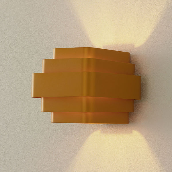 Applique murale J.j.w. 02 18 en aluminium, doré, hauteur 15 cm