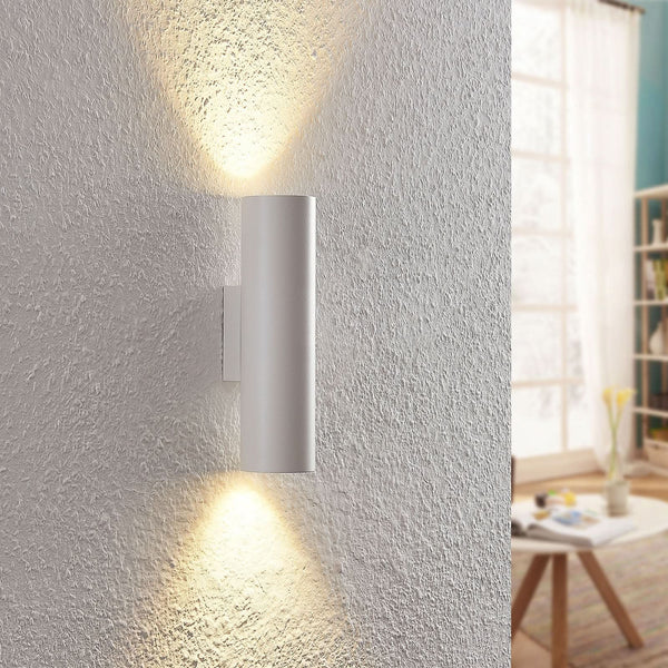 Applique murale Brinja en aluminium, blanc, 2 lumières, hauteur 22,5 cm