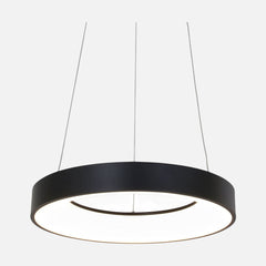 Dimmable black LED ring chandelier, Ø48 cm living room | Ringlede
