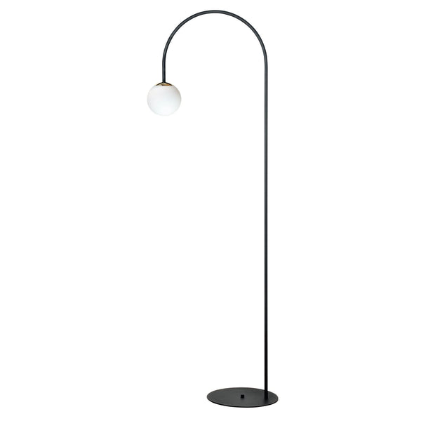 Lampadaire Bow noir et doré, verre