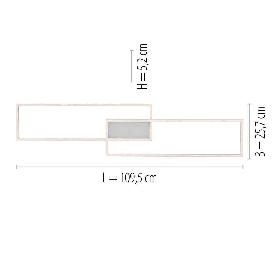 Plafonnier Asmin acier, L 25,5 cm