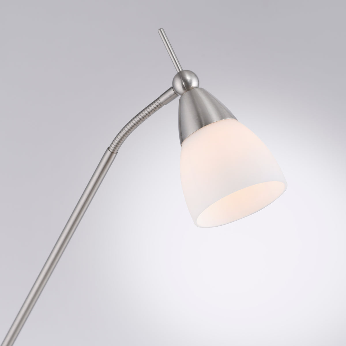 Lampadaire Pino argenté, verre