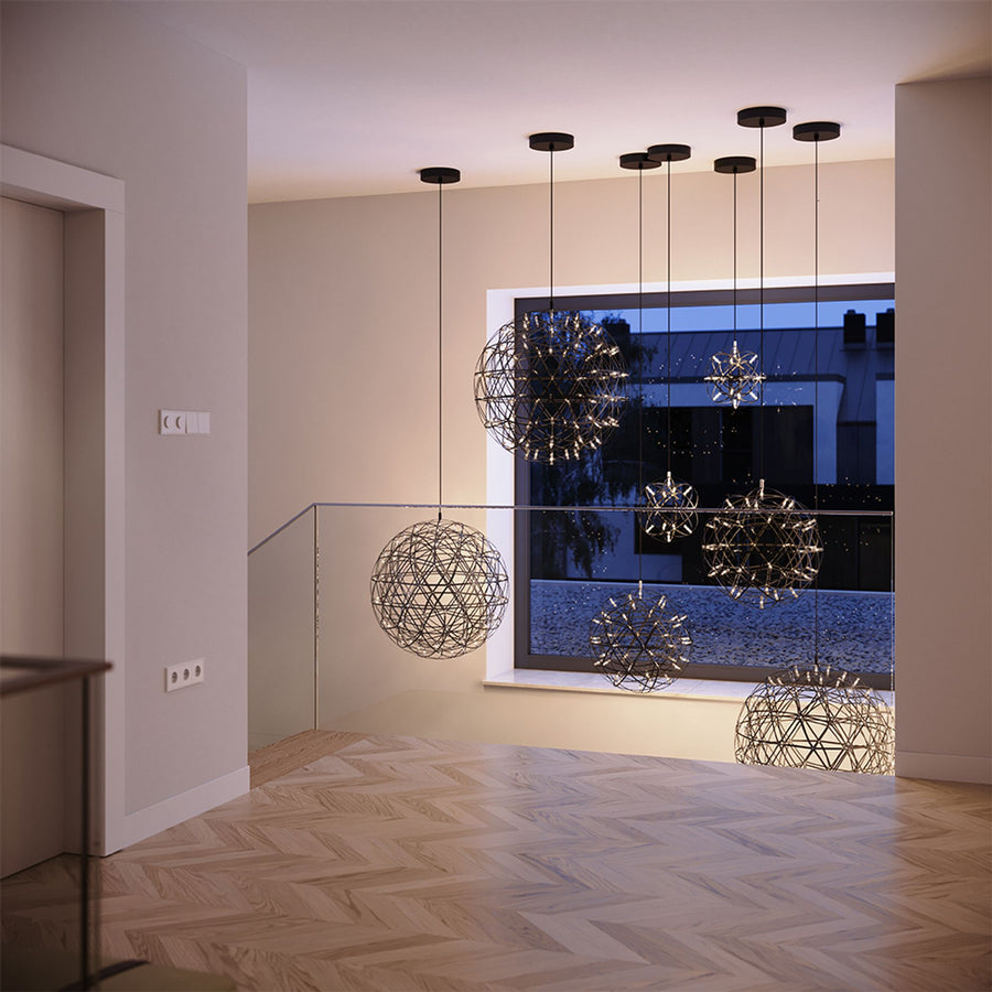 Suspension LED Atom XL, 3 anneaux Ø 30, 50 et 70 cm