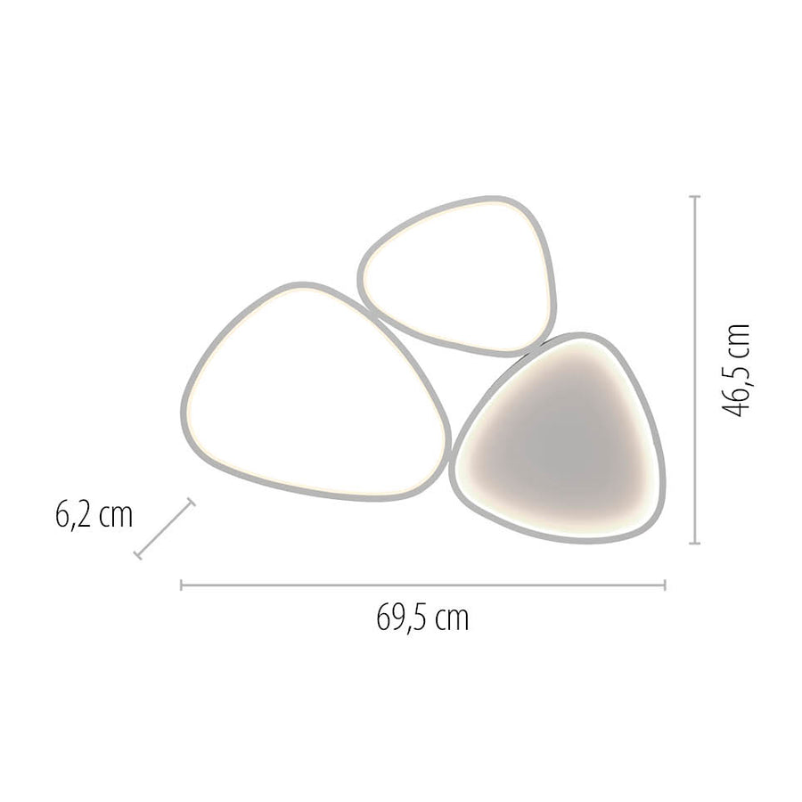 Plafonnier Pebbles blanc, L 46,5 cm