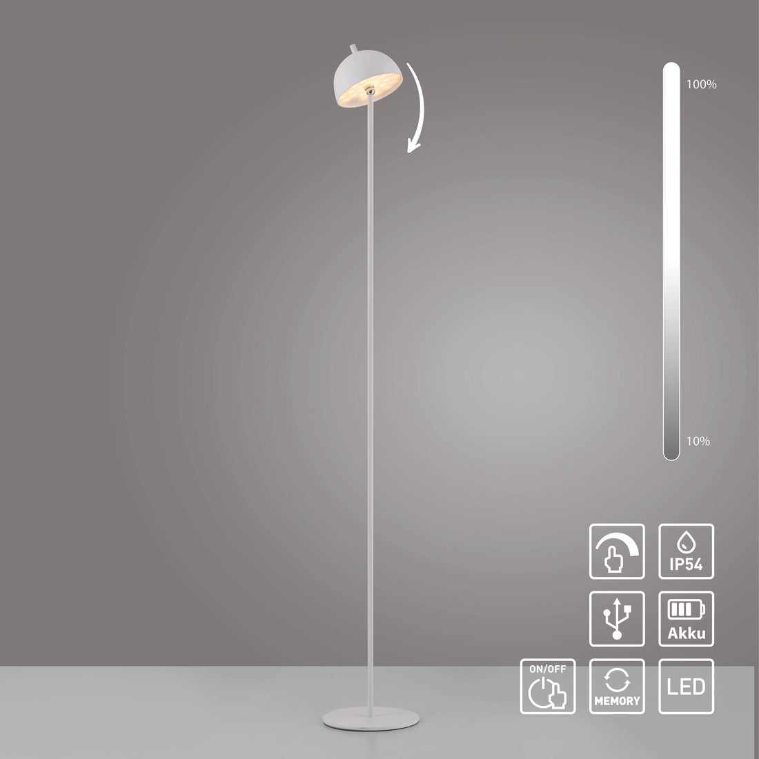 Lampadaire Bellis blanc