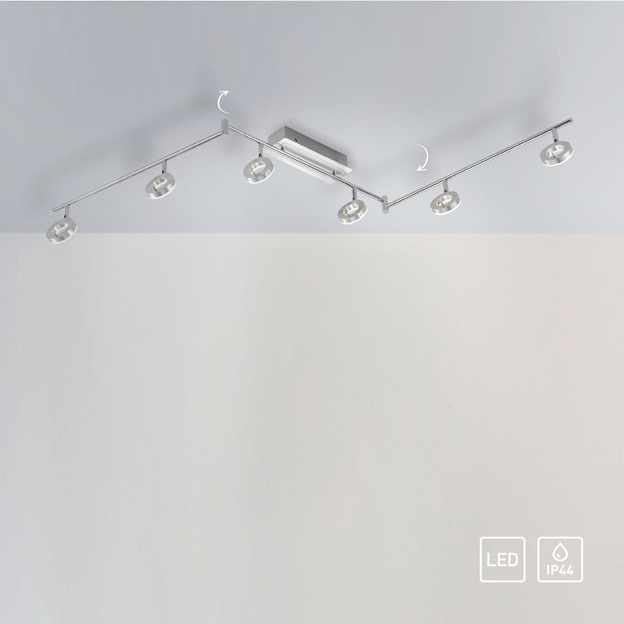Plafonnier Sileda aluminium, P 188,5 cm