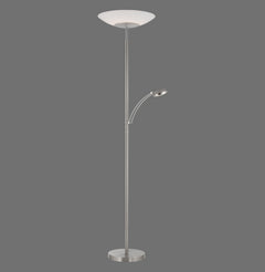 Lampadaire Alfred acier, verre