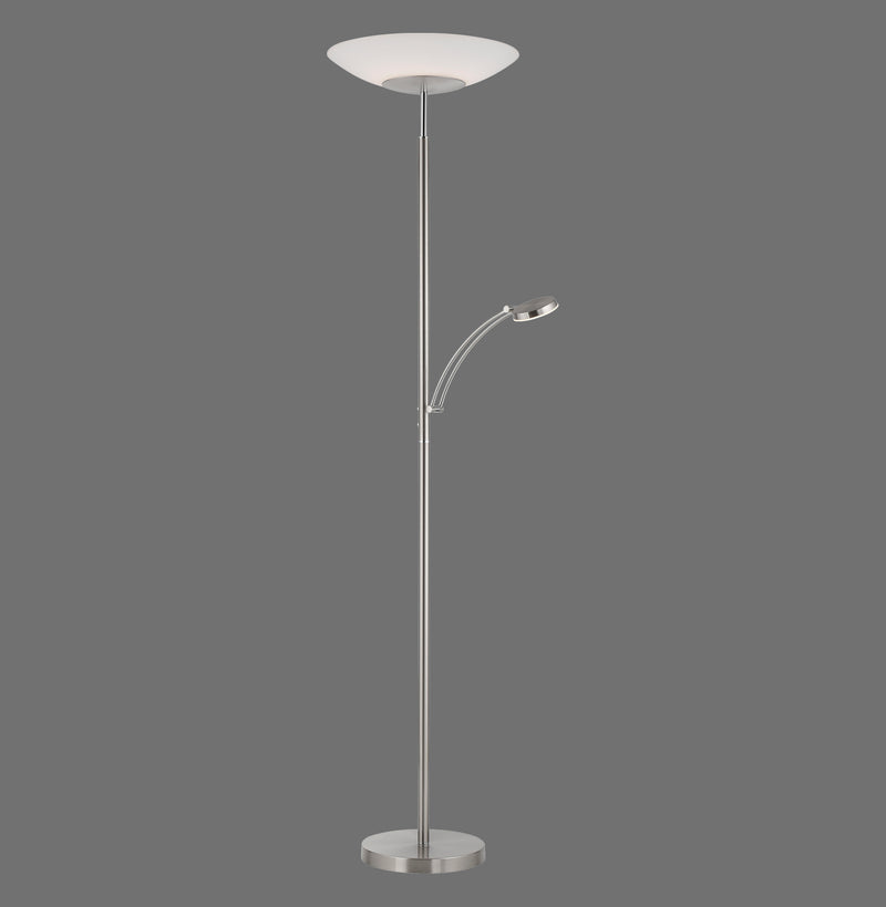 Lampadaire Alfred acier, verre
