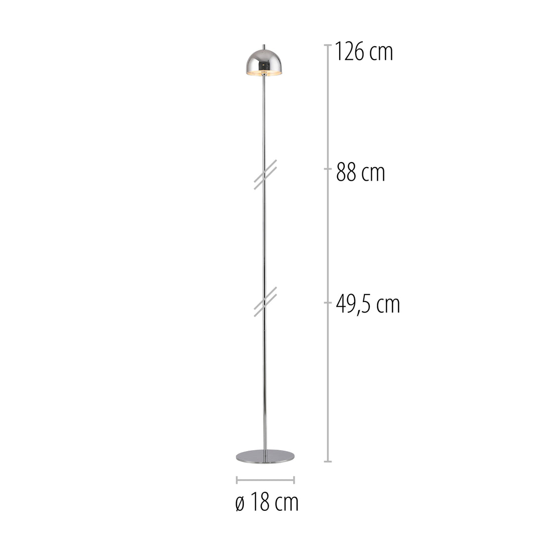 Lampadaire Bellis chromé