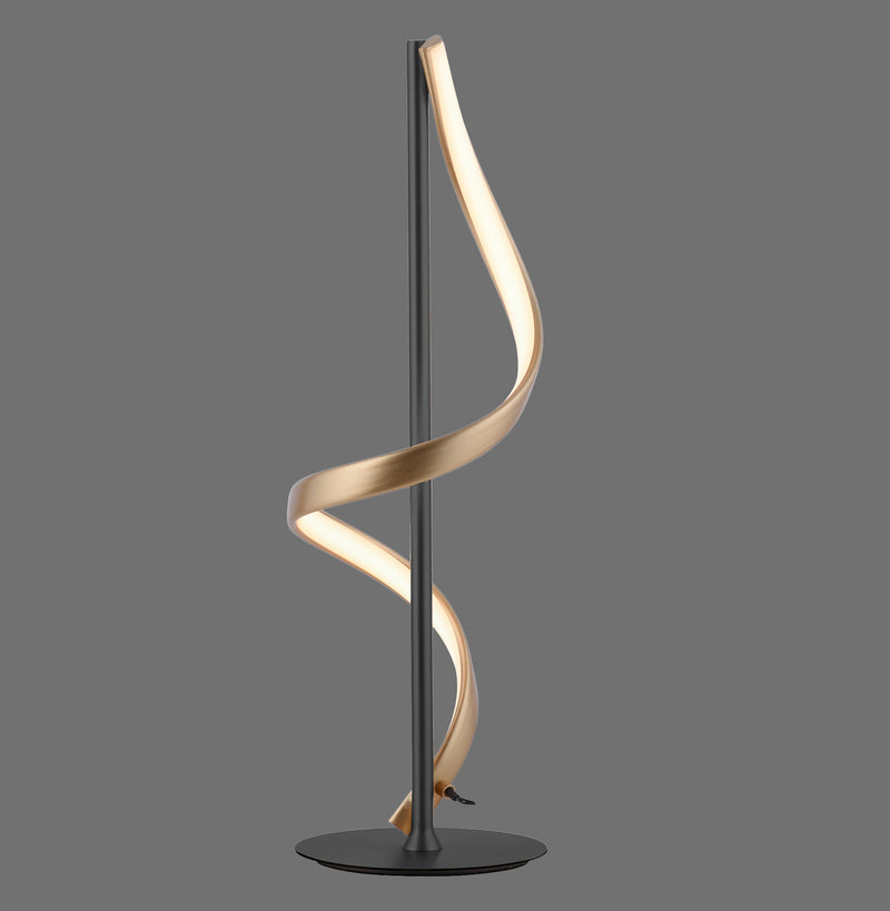Lampe à poser Q-Swing anthracite et dorée
