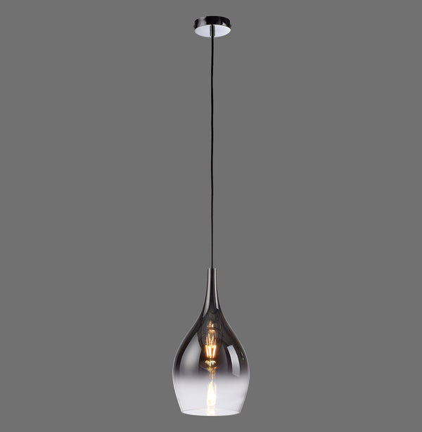 Suspension Pilua chromée, verre