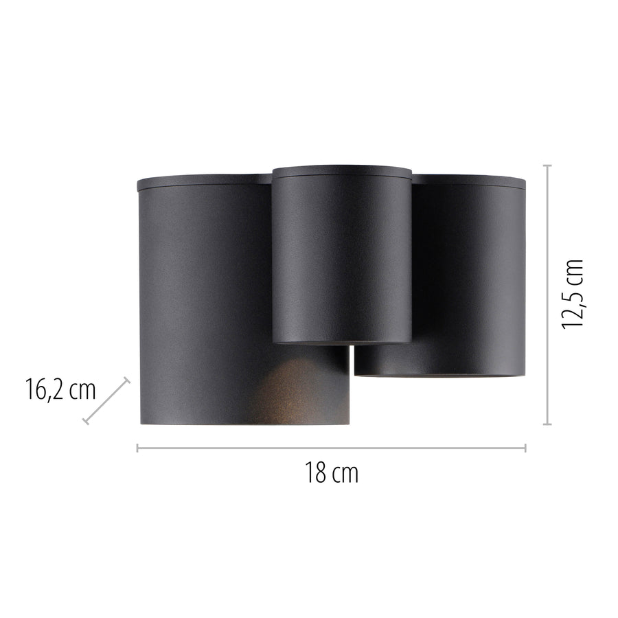 Schéma technique coté : largeur 18 cm, hauteur 12,5 cm, profondeur 16,2 cm.