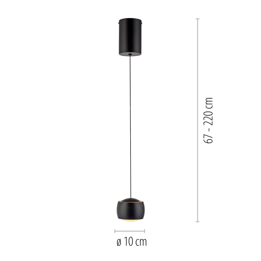 Suspension Ballini noire, H 10 cm