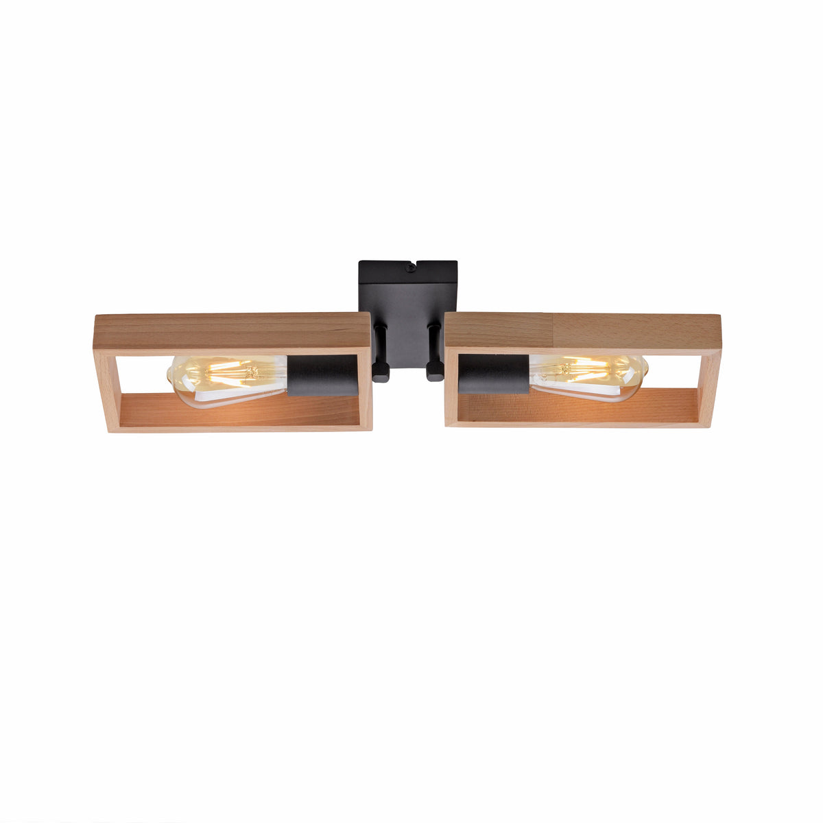 Produit de face sur fond blanc, les deux modules rectangulaires et leurs ampoules