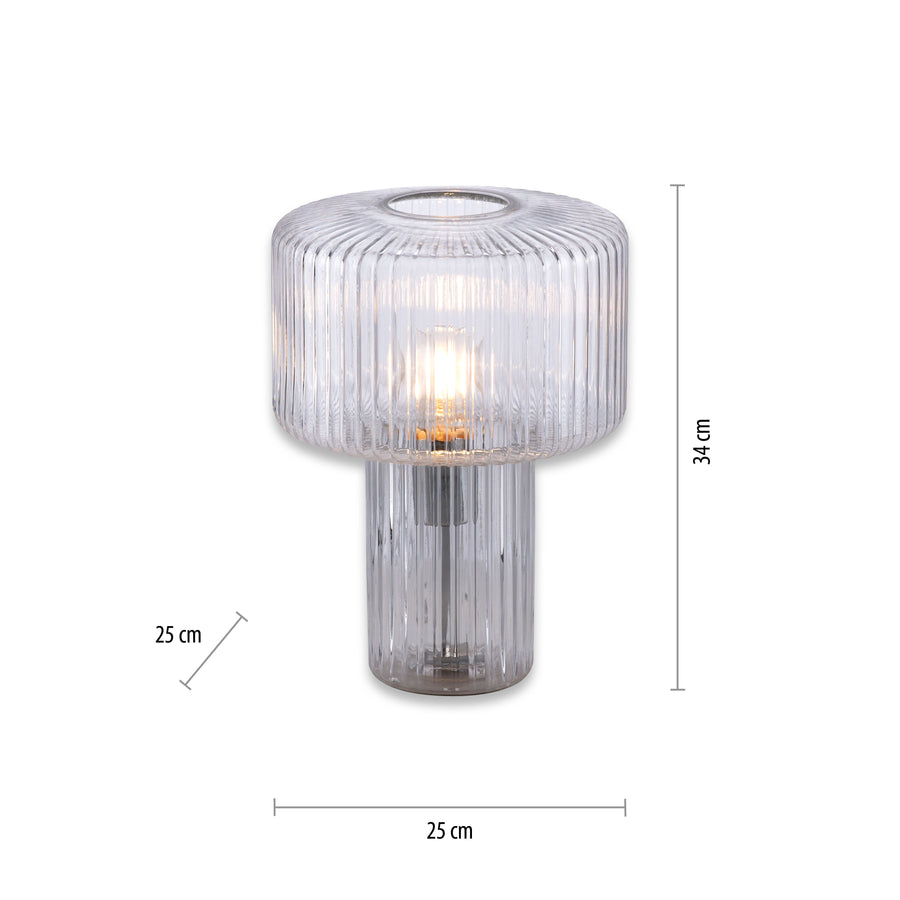 Lampe à poser Fungus transparente, verre