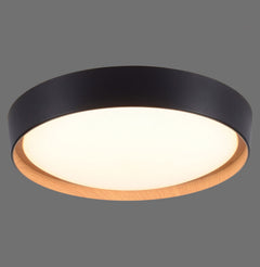 Plafonnier Emilia noir, bois