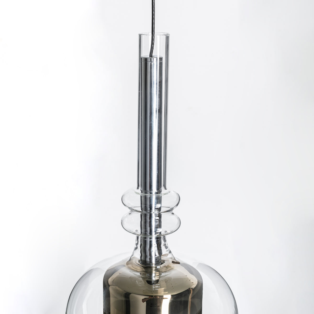 Suspension Tagna noire et ambrée, verre, L 13 cm