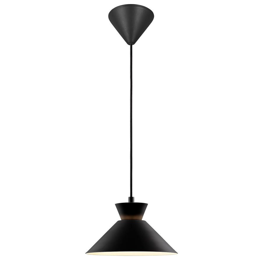 Version noire mate suspendue, présentée de face sur fond blanc neutre.