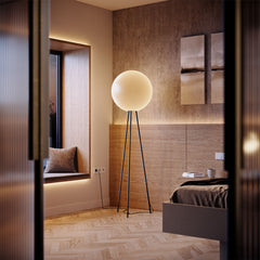 Lampadaire trépied Orb Tripod globe en verre, H 160 cm
