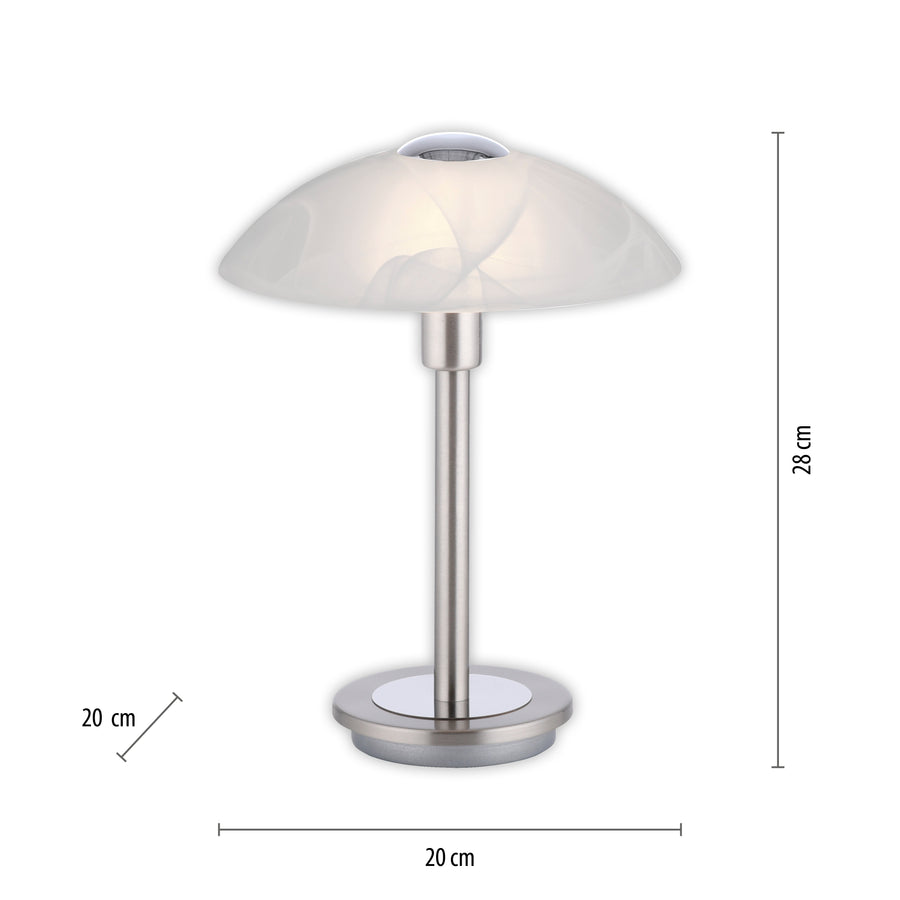 Lampe à poser Enova argentée, verre