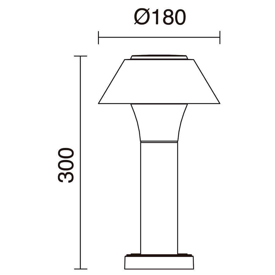 Borne extérieure Bucket IP65, anthracite, H 30 cm, variable phase coupée, 4000 K