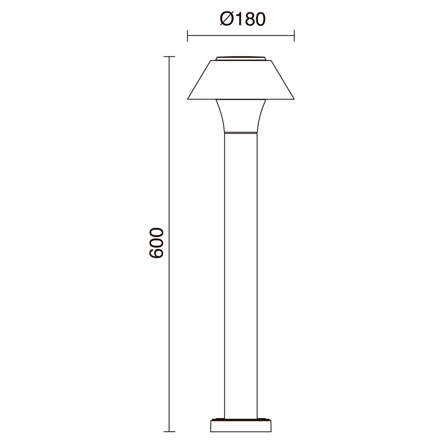 Borne extérieure Bucket IP65, anthracite, H 60 cm, 3000 K
