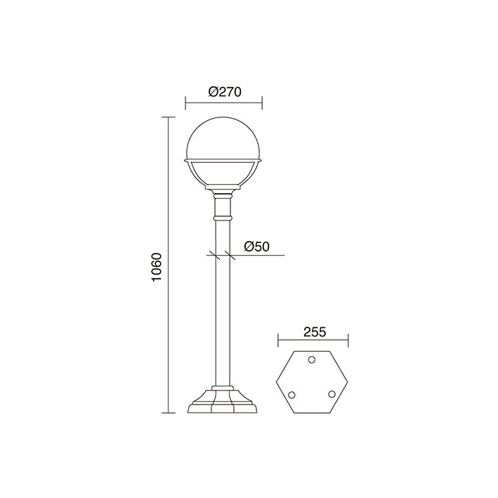 Borne extérieure Clic-clac Globo IP43, H 106 cm