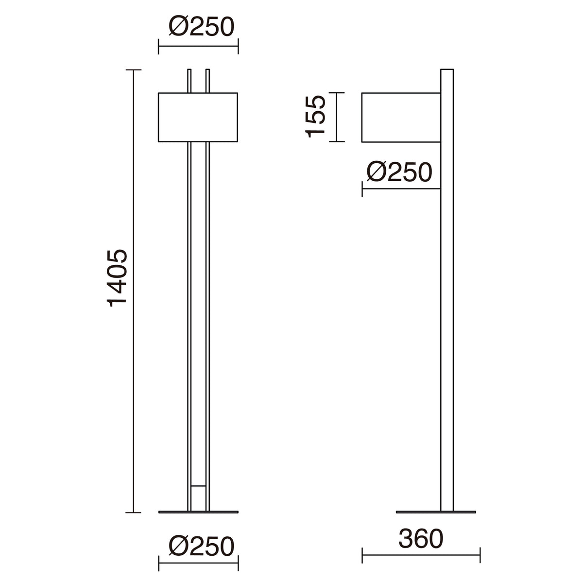 Lampadaire Compact