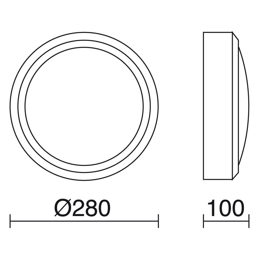 Applique extérieure Daira IP65, Ø 28 cm, LED, version B