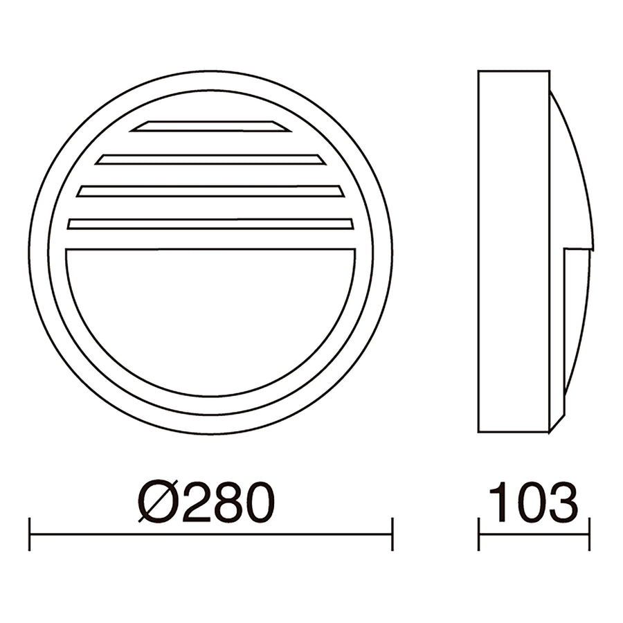 Applique extérieure Daira IP65, Ø 28 cm, E27, version C