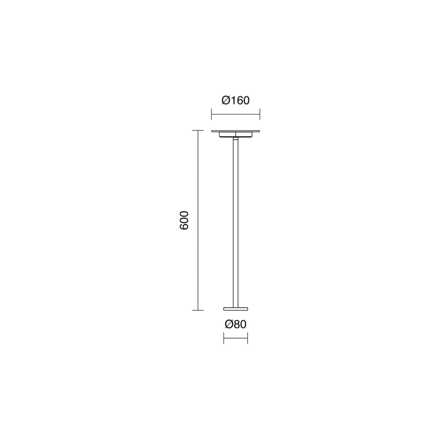 Borne extérieure Duomo IP65, anthracite, H 60 cm, 3000 K, version C