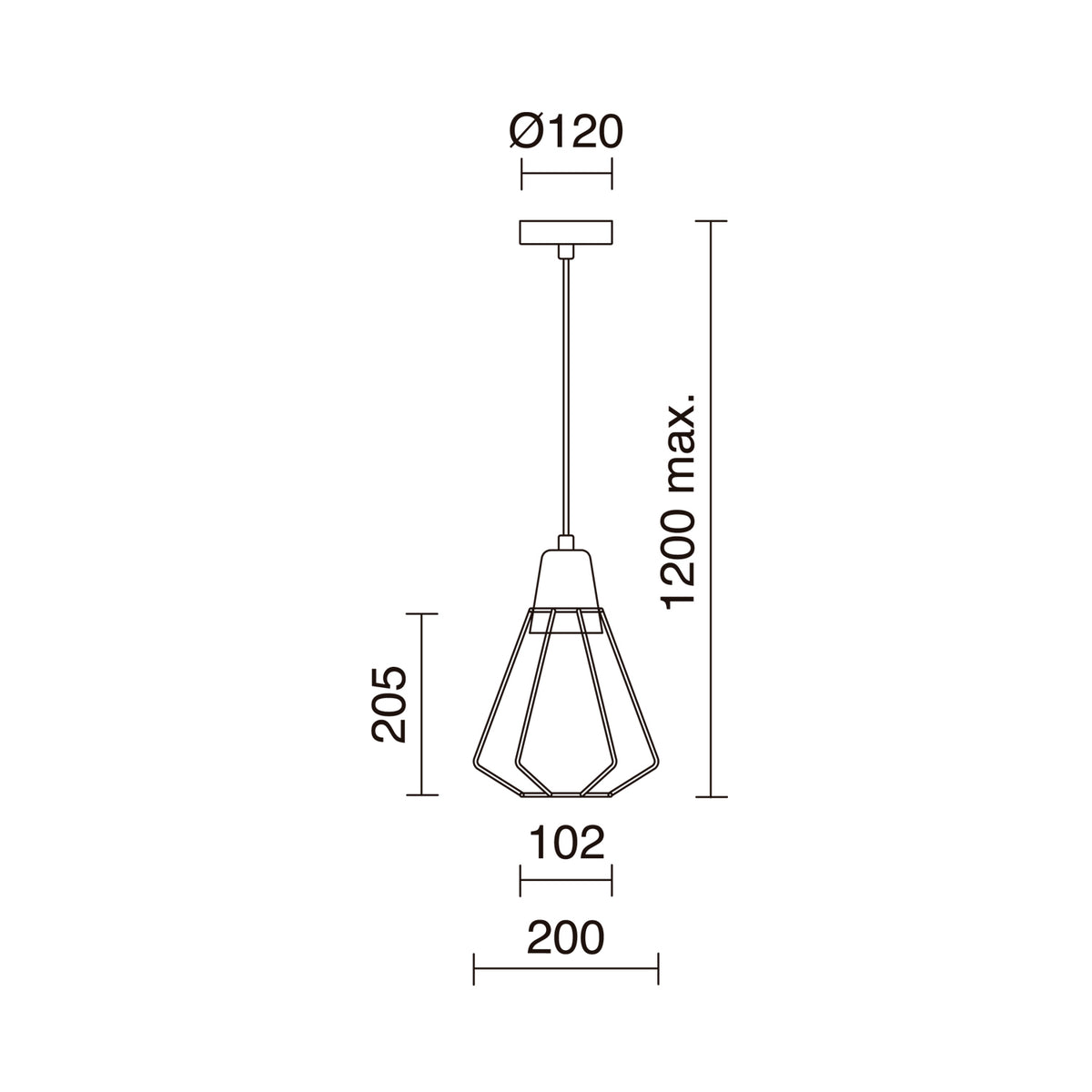 Suspension Elga, noir
